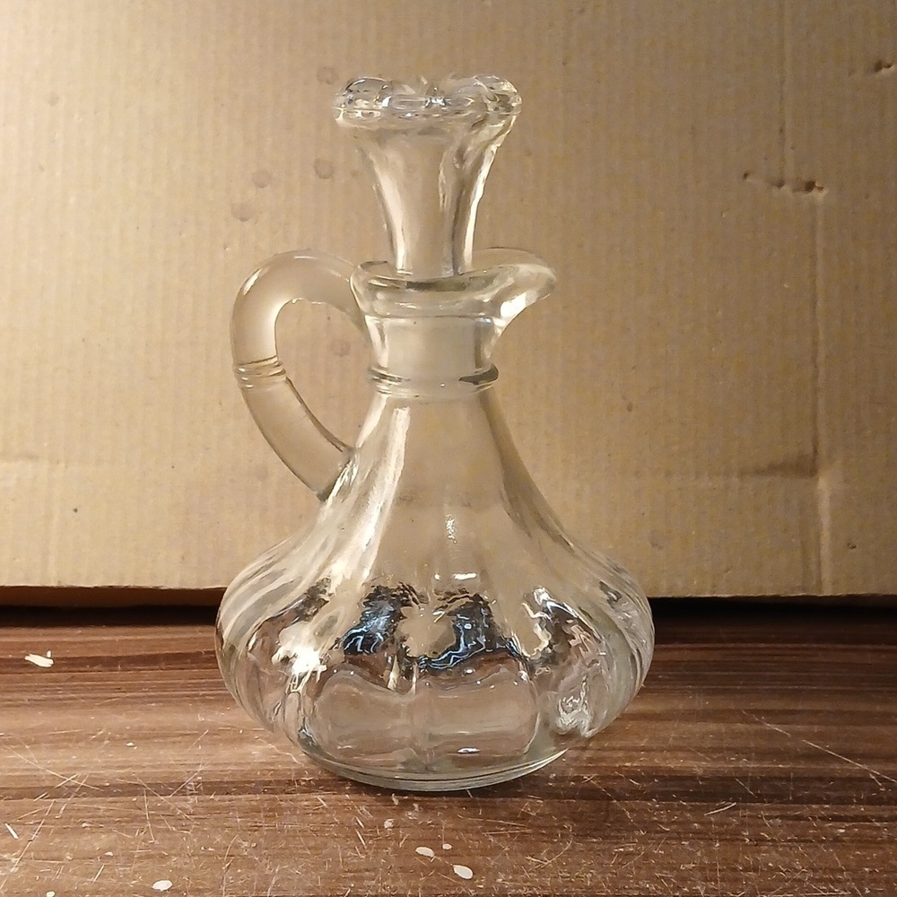 Vintage Anchor Hocking Vinegar Oil Cruet Bottle Clear Glass
